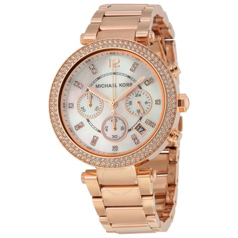 michael kors rose goldtone parker watch mk-5491|Michael Kors parker rose gold.